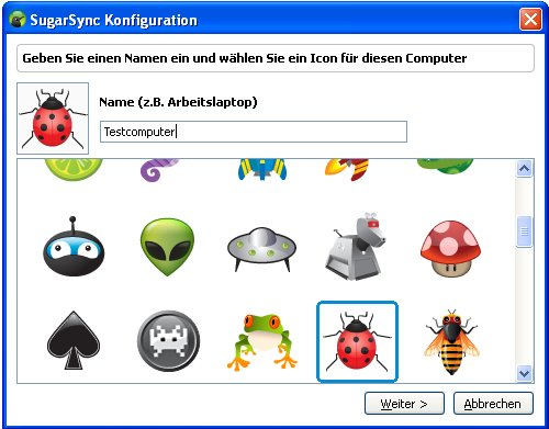 SugarSync Online Backup Computer Name Festlegen